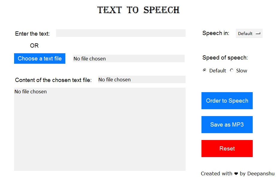 Text to Speech (Online)
